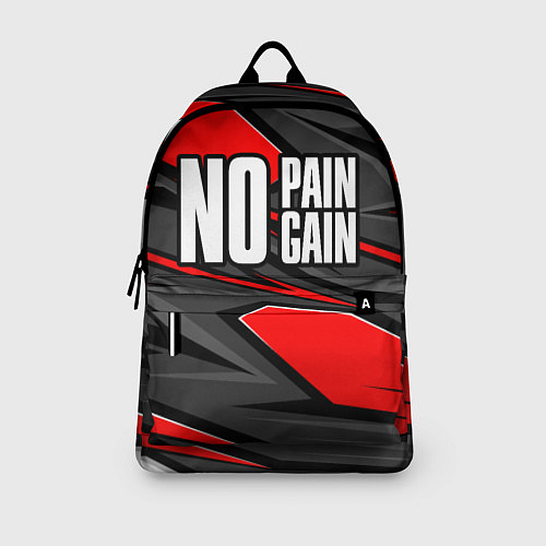 Рюкзак No pain no gain - красный / 3D-принт – фото 3