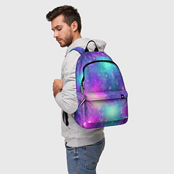 Рюкзак Яркий розово-голубой космос, цвет: 3D-принт — фото 2