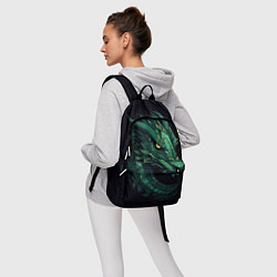 Рюкзак Голова зелёного дракона: арт нейросети, цвет: 3D-принт — фото 2