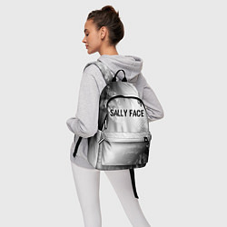 Рюкзак Sally Face glitch на светлом фоне: символ сверху, цвет: 3D-принт — фото 2
