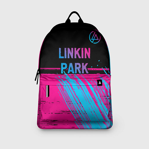 Рюкзак Linkin Park - neon gradient: символ сверху / 3D-принт – фото 3