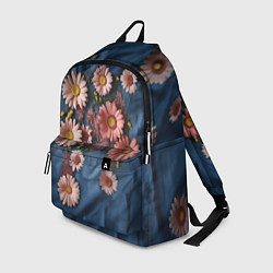 Рюкзак Хризантемы на джинсе, цвет: 3D-принт