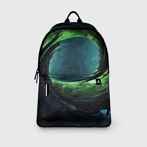 Рюкзак Объемная зеленая абстракция / 3D-принт – фото 3