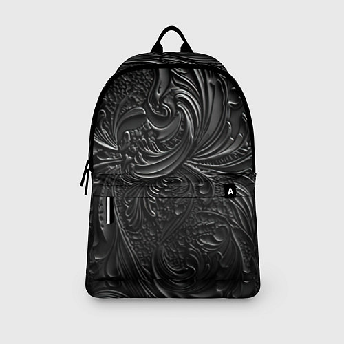 Рюкзак Объемная черная текстура из кожи / 3D-принт – фото 3