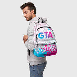 Рюкзак GTA neon gradient style: символ сверху, цвет: 3D-принт — фото 2