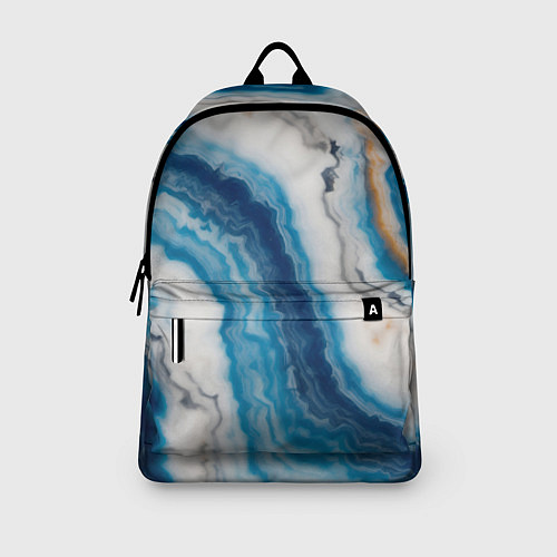 Рюкзак Узор волна голубой океанический агат / 3D-принт – фото 3