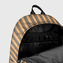 Рюкзак Полосатый серый и желтый, цвет: 3D-принт — фото 2