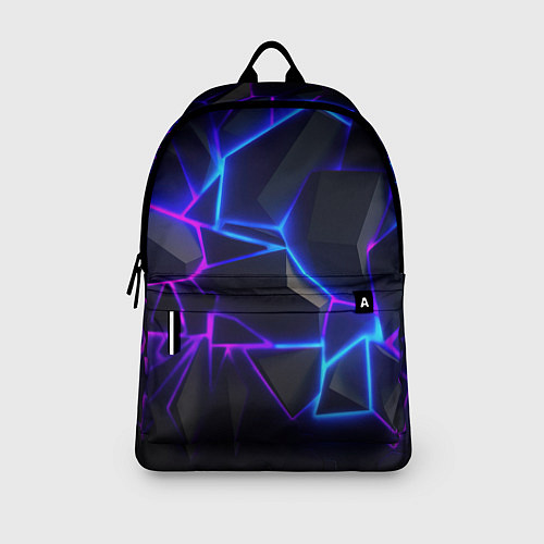 Рюкзак Неоновые фиолетовые и синие плиты / 3D-принт – фото 3