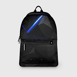 Рюкзак Черные плиты и синяя неоновая линия, цвет: 3D-принт — фото 2