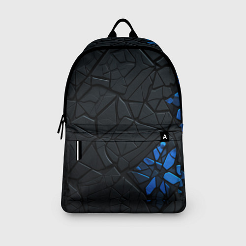 Рюкзак Черные плиты с синими вставками / 3D-принт – фото 3