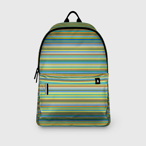 Рюкзак Горизонтальные разноцветные полосы / 3D-принт – фото 3