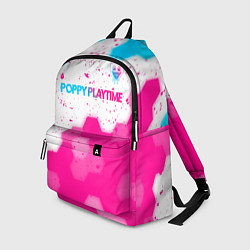 Рюкзак Poppy Playtime neon gradient style: символ сверху, цвет: 3D-принт