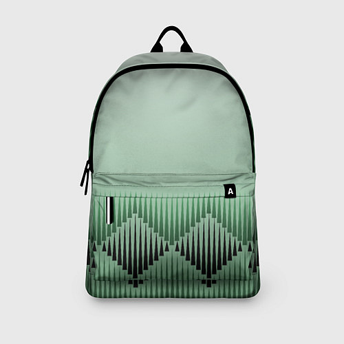 Рюкзак Зеленый градиент с ромбами / 3D-принт – фото 3