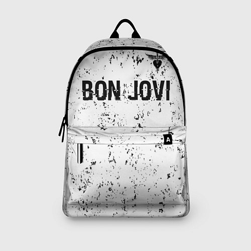 Рюкзак Bon Jovi glitch на светлом фоне: символ сверху / 3D-принт – фото 3