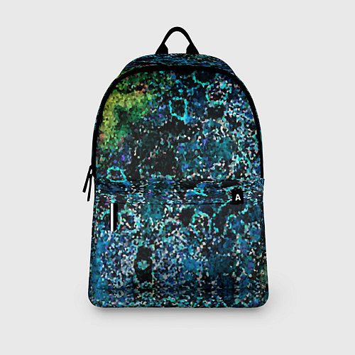 Рюкзак Мозаичный узор в синих и зеленых тонах / 3D-принт – фото 3