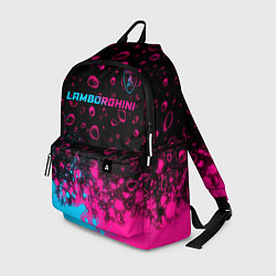 Рюкзак Lamborghini - neon gradient: символ сверху, цвет: 3D-принт