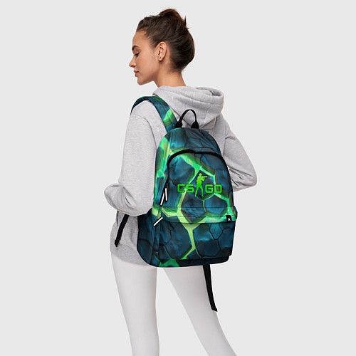 Рюкзак CS GO green texture logo / 3D-принт – фото 6
