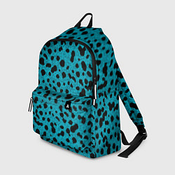 Рюкзак Пятнистый паттерн чёрно-голубой, цвет: 3D-принт