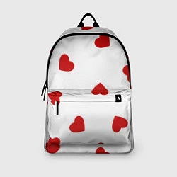 Рюкзак Красные сердечки на белом, цвет: 3D-принт — фото 2