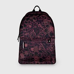 Рюкзак Цветочная тёмно-красный, цвет: 3D-принт — фото 2