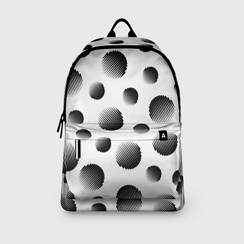 Рюкзак Черные полосатые шары на белом / 3D-принт – фото 3