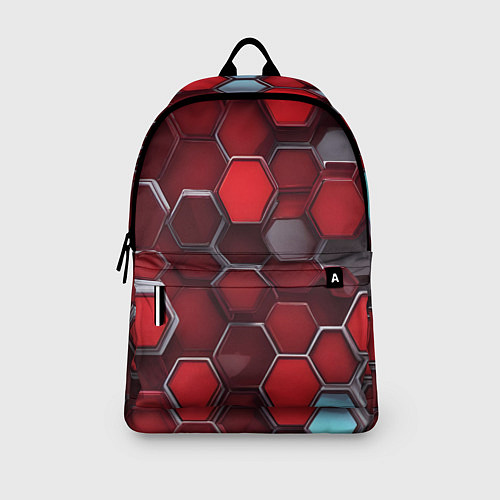 Рюкзак Cyber hexagon red / 3D-принт – фото 3