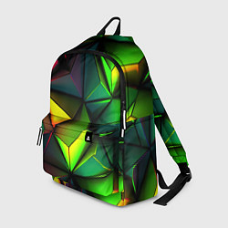 Рюкзак Зеленые абстрактные треугольники, цвет: 3D-принт
