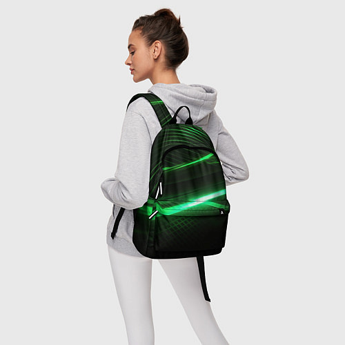 Рюкзак Зеленый неоновый свет / 3D-принт – фото 6