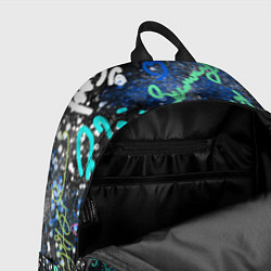 Рюкзак Цветные росписи на чёрнам, цвет: 3D-принт — фото 2