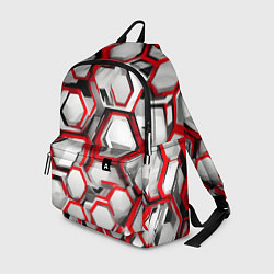 Рюкзак Кибер Hexagon Красный, цвет: 3D-принт