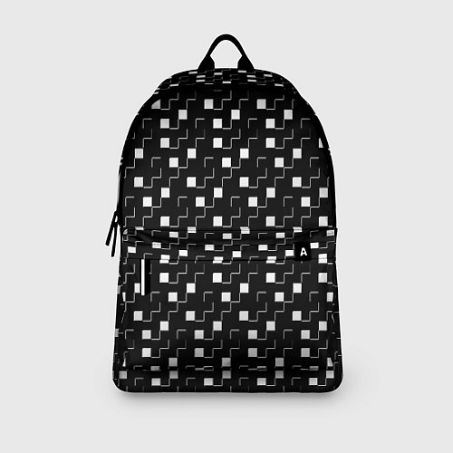 Рюкзак Маленькие белые квадратики на чёрном / 3D-принт – фото 3