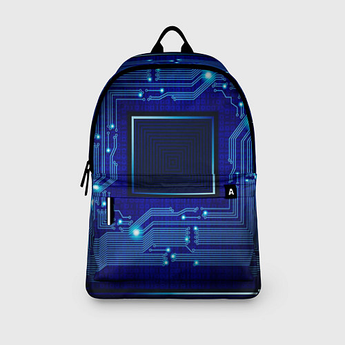 Рюкзак Технический синий паттерн / 3D-принт – фото 3
