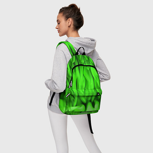 Рюкзак Зеленая абстрактная текстура / 3D-принт – фото 6