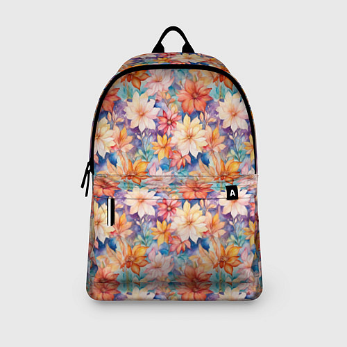 Рюкзак Цветочный акварельный узор / 3D-принт – фото 3