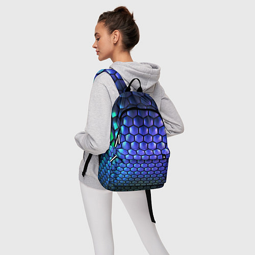 Рюкзак Цветные соты - объемная абстракция / 3D-принт – фото 6