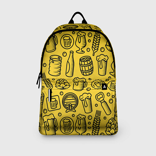 Рюкзак Пиво и аксессуары - жёлтый / 3D-принт – фото 3