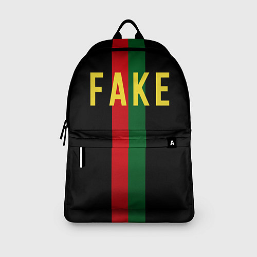 Рюкзак Fake зелёная и красная полосы / 3D-принт – фото 3