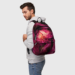 Рюкзак Розовый цветок в огне - нейросеть, цвет: 3D-принт — фото 2