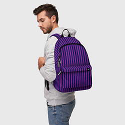 Рюкзак Фиолетовый полосатый, цвет: 3D-принт — фото 2