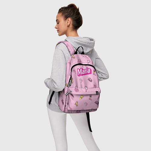 Рюкзак Имя Мария в стиле барби - розовый паттерн аксессуа / 3D-принт – фото 6