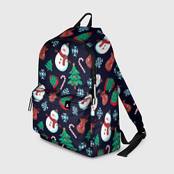 Рюкзак Снеговички с рождественскими оленями и елками, цвет: 3D-принт