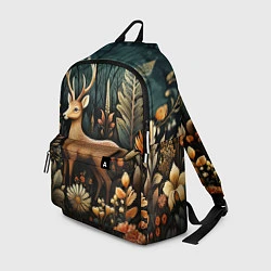 Рюкзак Лесной олень в стиле фолк-арт, цвет: 3D-принт