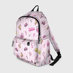 Рюкзак Барби - розовая полоска и аксессуары, цвет: 3D-принт