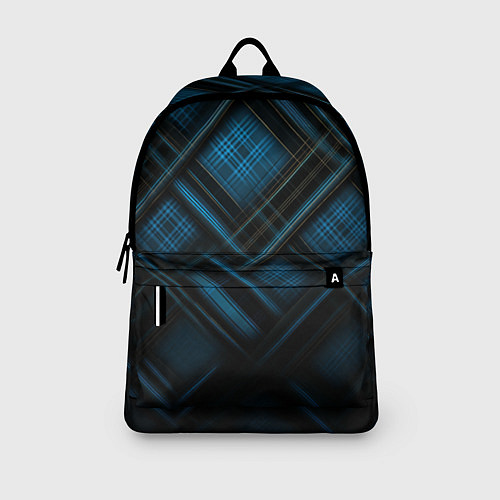 Рюкзак Тёмно-синяя шотландская клетка / 3D-принт – фото 3