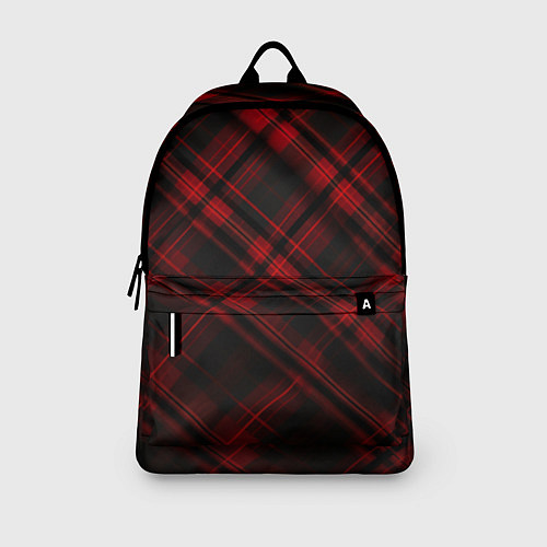 Рюкзак Тёмно-красная шотландская клетка / 3D-принт – фото 3