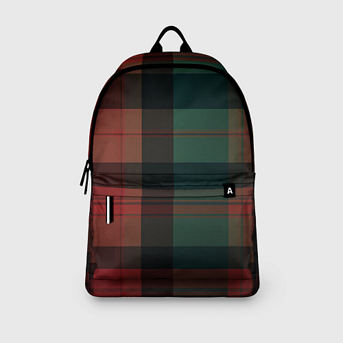 Рюкзак Зелёно-красная шотландская клетка / 3D-принт – фото 3