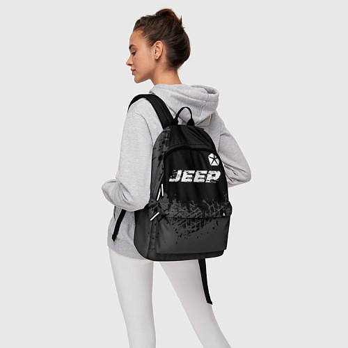 Рюкзак Jeep speed на темном фоне со следами шин посередин / 3D-принт – фото 6