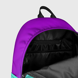 Рюкзак Фиолетовый бирюзовый голубой неоновый градиент, цвет: 3D-принт — фото 2