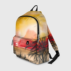 Рюкзак Тропический закат акварель, цвет: 3D-принт