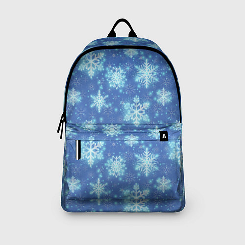 Рюкзак Pattern with bright snowflakes / 3D-принт – фото 3